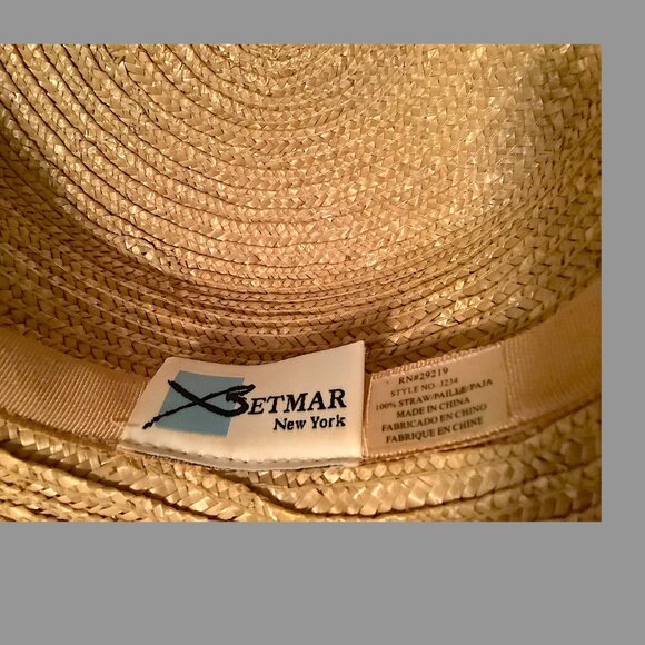 Betmar New York 100% natural Straw Summer Hat - small brim  cloche w/ flower - Picture 5 of 10